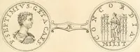 An illustration from Numismata imperatorum romanorum praestantiora a Julio Caesare ad Postumum usque per Joannem Vaillant (1743)