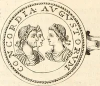 An illustration from Numismata imperatorum romanorum praestantiora a Julio Caesare ad Postumum usque per Joannem Vaillant (1743)