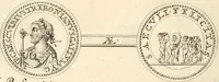 An illustration from Numismata imperatorum romanorum praestantiora a Julio Caesare ad Postumum usque per Joannem Vaillant (1743)