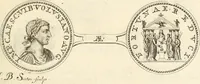 An illustration from Numismata imperatorum romanorum praestantiora a Julio Caesare ad Postumum usque per Joannem Vaillant (1743)