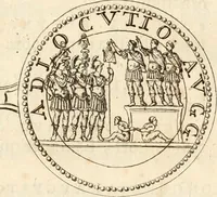 An illustration from Numismata imperatorum romanorum praestantiora a Julio Caesare ad Postumum usque per Joannem Vaillant (1743)