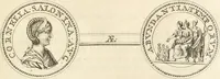 An illustration from Numismata imperatorum romanorum praestantiora a Julio Caesare ad Postumum usque per Joannem Vaillant (1743)