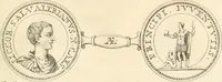 An illustration from Numismata imperatorum romanorum praestantiora a Julio Caesare ad Postumum usque per Joannem Vaillant (1743)