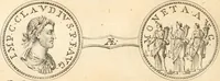 An illustration from Numismata imperatorum romanorum praestantiora a Julio Caesare ad Postumum usque per Joannem Vaillant (1743)