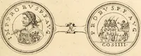 An illustration from Numismata imperatorum romanorum praestantiora a Julio Caesare ad Postumum usque per Joannem Vaillant (1743)
