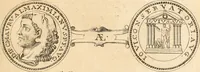 An illustration from Numismata imperatorum romanorum praestantiora a Julio Caesare ad Postumum usque per Joannem Vaillant (1743)