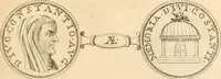 An illustration from Numismata imperatorum romanorum praestantiora a Julio Caesare ad Postumum usque per Joannem Vaillant (1743)