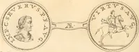 An illustration from Numismata imperatorum romanorum praestantiora a Julio Caesare ad Postumum usque per Joannem Vaillant (1743)