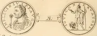 An illustration from Numismata imperatorum romanorum praestantiora a Julio Caesare ad Postumum usque per Joannem Vaillant (1743)
