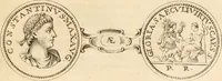 An illustration from Numismata imperatorum romanorum praestantiora a Julio Caesare ad Postumum usque per Joannem Vaillant (1743)
