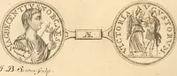 An illustration from Numismata imperatorum romanorum praestantiora a Julio Caesare ad Postumum usque per Joannem Vaillant (1743)