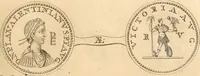 An illustration from Numismata imperatorum romanorum praestantiora a Julio Caesare ad Postumum usque per Joannem Vaillant (1743)