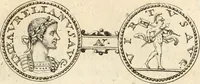 An illustration from Numismata imperatorum romanorum praestantiora a Julio Caesare ad Postumum usque per Joannem Vaillant (1743)