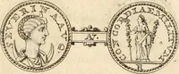 An illustration from Numismata imperatorum romanorum praestantiora a Julio Caesare ad Postumum usque per Joannem Vaillant (1743)