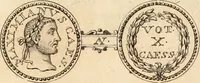 An illustration from Numismata imperatorum romanorum praestantiora a Julio Caesare ad Postumum usque per Joannem Vaillant (1743)