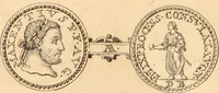 An illustration from Numismata imperatorum romanorum praestantiora a Julio Caesare ad Postumum usque per Joannem Vaillant (1743)