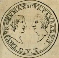 An illustration from Numismata ærea imperatorum, augustarum, et cæsarum, in coloniis, municilpiis, et urbibus jure latio donatis, ex omni modulo percussa (1695)