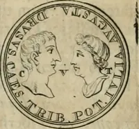 An illustration from Numismata ærea imperatorum, augustarum, et cæsarum, in coloniis, municilpiis, et urbibus jure latio donatis, ex omni modulo percussa (1695)