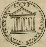 An illustration from Numismata ærea imperatorum, augustarum, et cæsarum, in coloniis, municilpiis, et urbibus jure latio donatis, ex omni modulo percussa (1695)