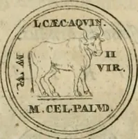 An illustration from Numismata ærea imperatorum, augustarum, et cæsarum, in coloniis, municilpiis, et urbibus jure latio donatis, ex omni modulo percussa (1695)