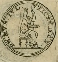 An illustration from Numismata ærea imperatorum, augustarum, et cæsarum, in coloniis, municilpiis, et urbibus jure latio donatis, ex omni modulo percussa (1695)