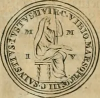 An illustration from Numismata ærea imperatorum, augustarum, et cæsarum, in coloniis, municilpiis, et urbibus jure latio donatis, ex omni modulo percussa (1695)