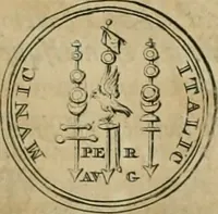 An illustration from Numismata ærea imperatorum, augustarum, et cæsarum, in coloniis, municilpiis, et urbibus jure latio donatis, ex omni modulo percussa (1695)