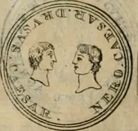 An illustration from Numismata ærea imperatorum, augustarum, et cæsarum, in coloniis, municilpiis, et urbibus jure latio donatis, ex omni modulo percussa (1695)