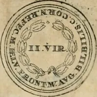 An illustration from Numismata ærea imperatorum, augustarum, et cæsarum, in coloniis, municilpiis, et urbibus jure latio donatis, ex omni modulo percussa (1695)