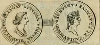 An illustration from Numismata ærea imperatorum, augustarum, et cæsarum, in coloniis, municilpiis, et urbibus jure latio donatis, ex omni modulo percussa (1695)