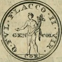 An illustration from Numismata ærea imperatorum, augustarum, et cæsarum, in coloniis, municilpiis, et urbibus jure latio donatis, ex omni modulo percussa (1695)