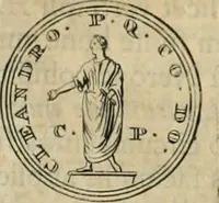 An illustration from Numismata ærea imperatorum, augustarum, et cæsarum, in coloniis, municilpiis, et urbibus jure latio donatis, ex omni modulo percussa (1695)