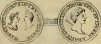 An illustration from Numismata ærea imperatorum, augustarum, et cæsarum, in coloniis, municilpiis, et urbibus jure latio donatis, ex omni modulo percussa (1695)