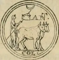 An illustration from Numismata ærea imperatorum, augustarum, et cæsarum, in coloniis, municilpiis, et urbibus jure latio donatis, ex omni modulo percussa (1695)