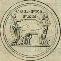 An illustration from Numismata ærea imperatorum, augustarum, et cæsarum, in coloniis, municilpiis, et urbibus jure latio donatis, ex omni modulo percussa (1695)