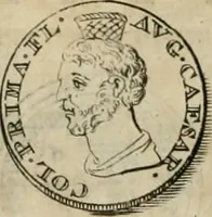 An illustration from Numismata ærea imperatorum, augustarum, et cæsarum, in coloniis, municilpiis, et urbibus jure latio donatis, ex omni modulo percussa (1695)