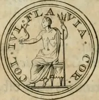 An illustration from Numismata ærea imperatorum, augustarum, et cæsarum, in coloniis, municilpiis, et urbibus jure latio donatis, ex omni modulo percussa (1695)