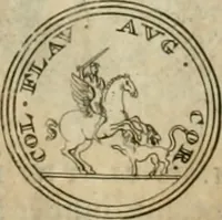 An illustration from Numismata ærea imperatorum, augustarum, et cæsarum, in coloniis, municilpiis, et urbibus jure latio donatis, ex omni modulo percussa (1695)