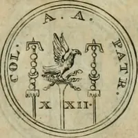 An illustration from Numismata ærea imperatorum, augustarum, et cæsarum, in coloniis, municilpiis, et urbibus jure latio donatis, ex omni modulo percussa (1695)