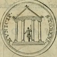 An illustration from Numismata ærea imperatorum, augustarum, et cæsarum, in coloniis, municilpiis, et urbibus jure latio donatis, ex omni modulo percussa (1695)