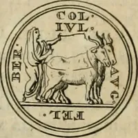 An illustration from Numismata ærea imperatorum, augustarum, et cæsarum, in coloniis, municilpiis, et urbibus jure latio donatis, ex omni modulo percussa (1695)