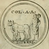 An illustration from Numismata ærea imperatorum, augustarum, et cæsarum, in coloniis, municilpiis, et urbibus jure latio donatis, ex omni modulo percussa (1695)