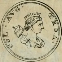 An illustration from Numismata ærea imperatorum, augustarum, et cæsarum, in coloniis, municilpiis, et urbibus jure latio donatis, ex omni modulo percussa (1695)