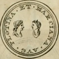 An illustration from Numismata ærea imperatorum, augustarum, et cæsarum, in coloniis, municilpiis, et urbibus jure latio donatis, ex omni modulo percussa (1695)