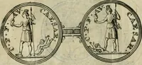 An illustration from Numismata ærea imperatorum, augustarum, et cæsarum, in coloniis, municilpiis, et urbibus jure latio donatis, ex omni modulo percussa (1695)