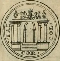 An illustration from Numismata ærea imperatorum, augustarum, et cæsarum, in coloniis, municilpiis, et urbibus jure latio donatis, ex omni modulo percussa (1695)