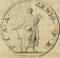 An illustration from Numismata ærea imperatorum, augustarum, et cæsarum, in coloniis, municilpiis, et urbibus jure latio donatis, ex omni modulo percussa (1695)