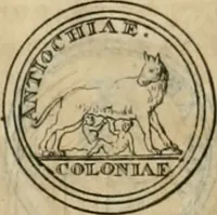 An illustration from Numismata ærea imperatorum, augustarum, et cæsarum, in coloniis, municilpiis, et urbibus jure latio donatis, ex omni modulo percussa (1695)