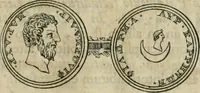 An illustration from Numismata ærea imperatorum, augustarum, et cæsarum, in coloniis, municilpiis, et urbibus jure latio donatis, ex omni modulo percussa (1695)