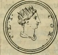An illustration from Numismata ærea imperatorum, augustarum, et cæsarum, in coloniis, municilpiis, et urbibus jure latio donatis, ex omni modulo percussa (1695)